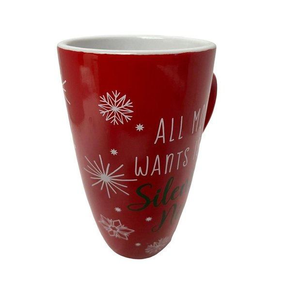 St Nicolas Travel Mug Christmas Ceramic Red White Green18 Ounces 6 1/2" 3 1/2" - Picture 3 of 6